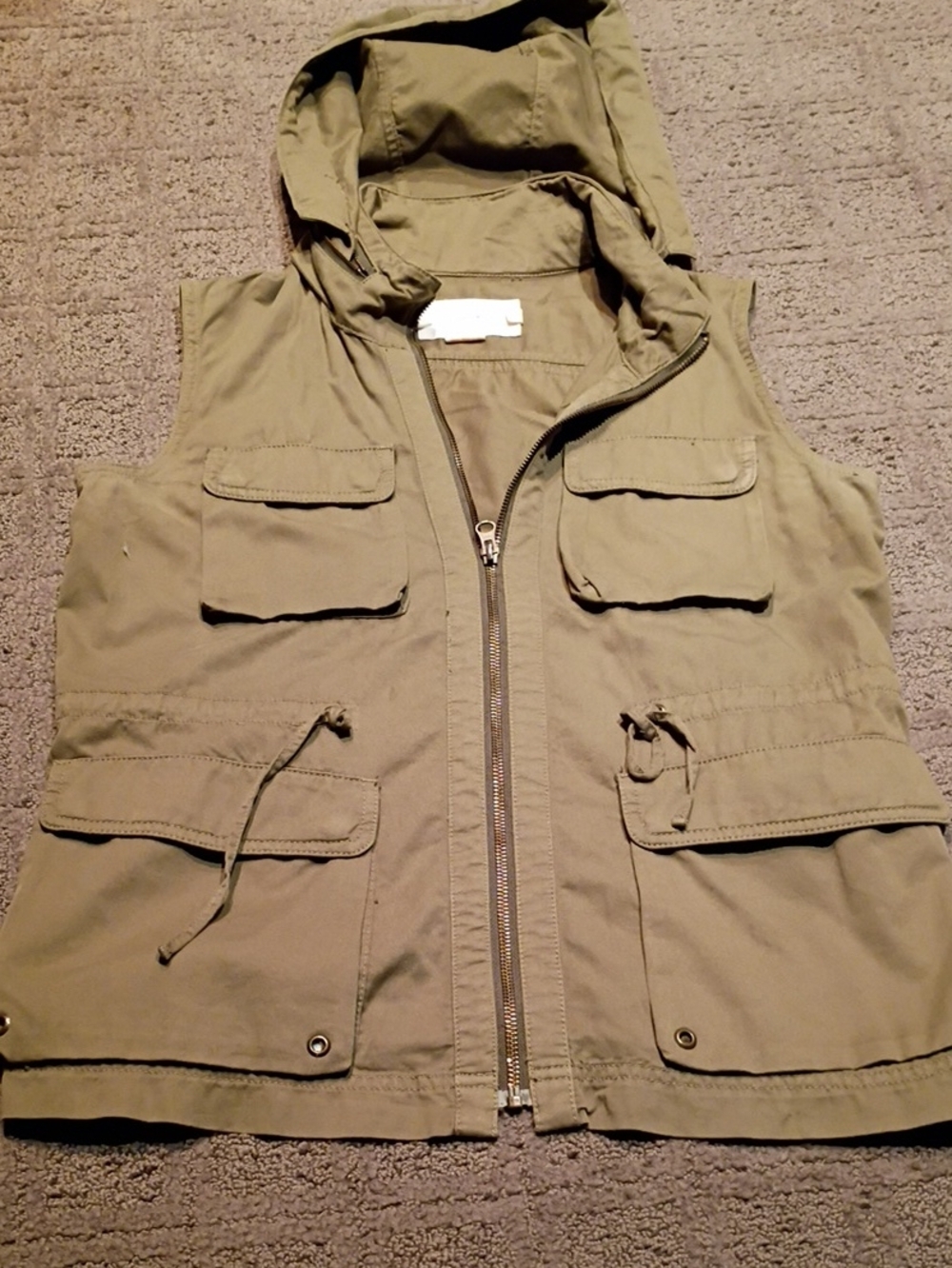 J. Crew Women's Hooded Utility Vest in Olive